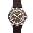 Emporio Armani Diver Chronograph Brown Dial Brown Leather Strap Watch For Men - AR11486